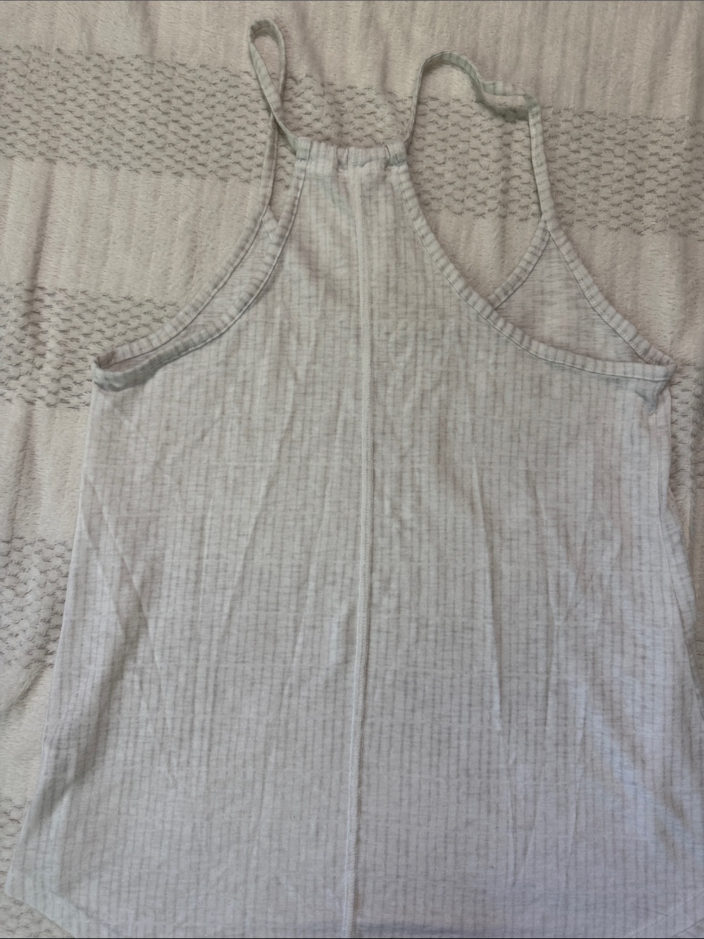 Athleta Light Gray Ribbed Racerback Tank - Picture 3 of 3